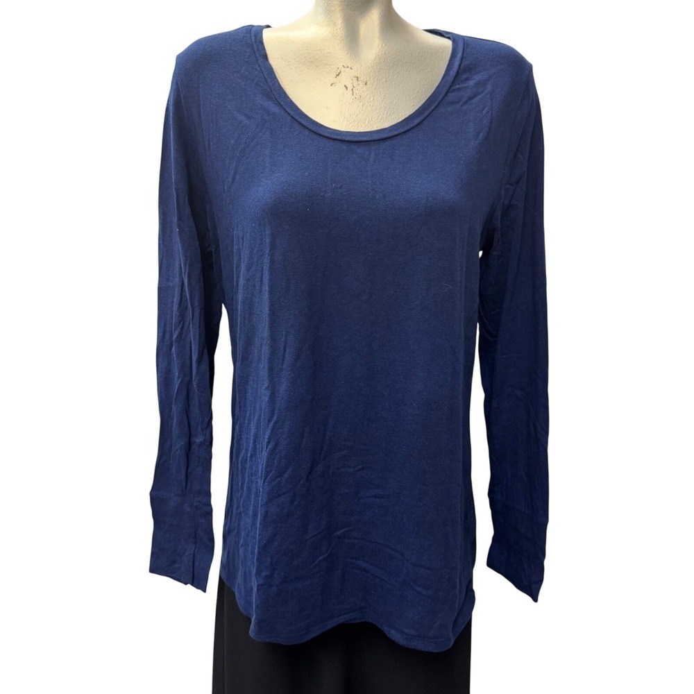 a.n.a A New Approach Navy Blue Long Sleeve Scoop Neck Tee XL